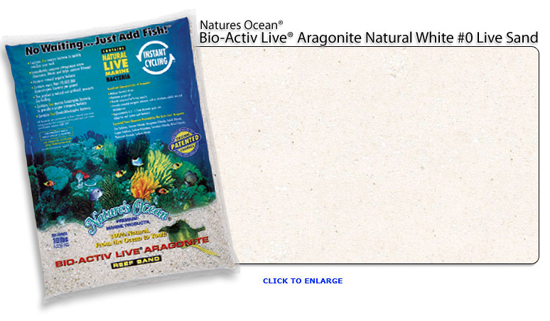 Natures Ocean® Bio-Activ Live® Aragonite Natural White #0 Aquarium Sand