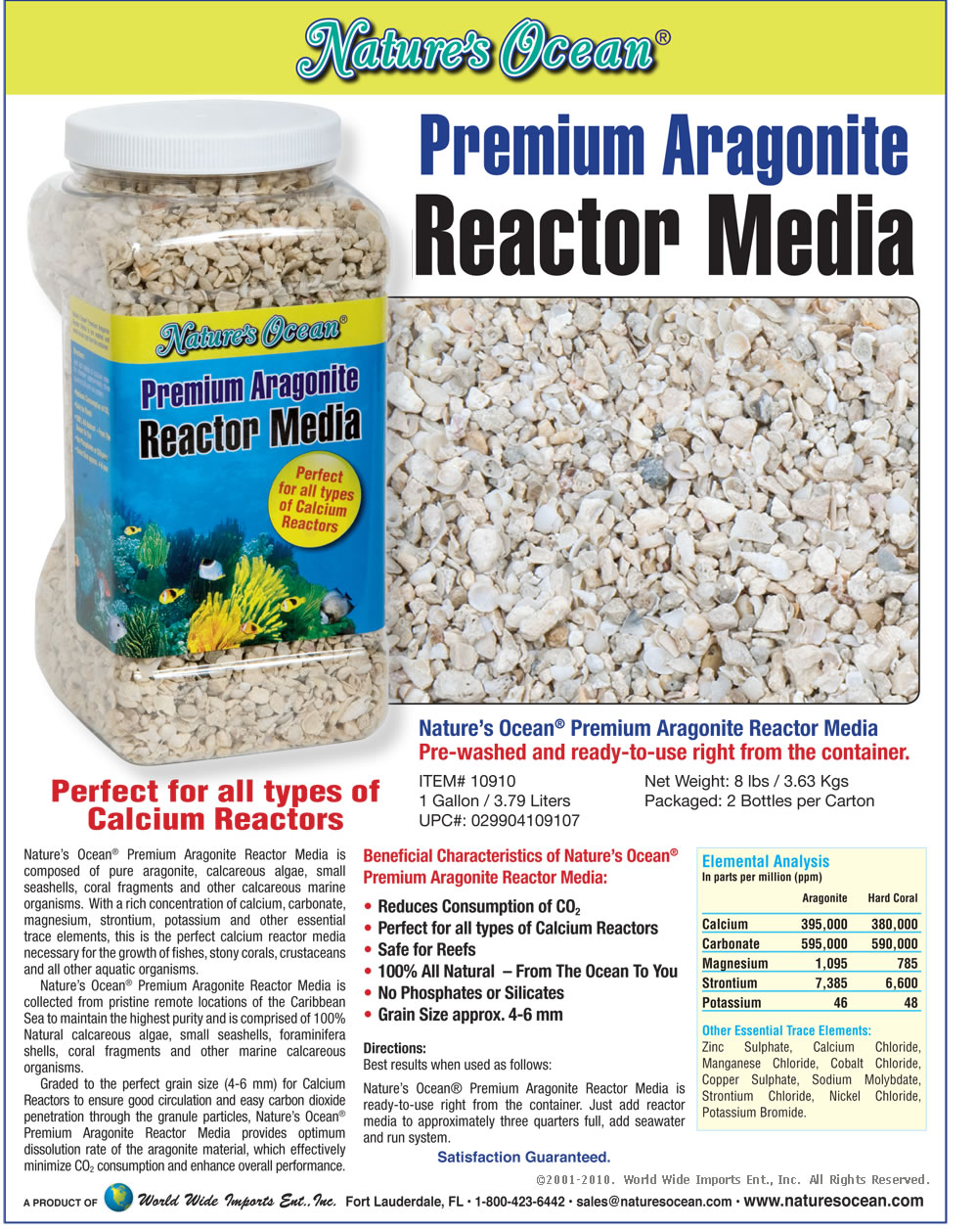 Nature’s Ocean® Premium Aragonite Reactor Media Brochure